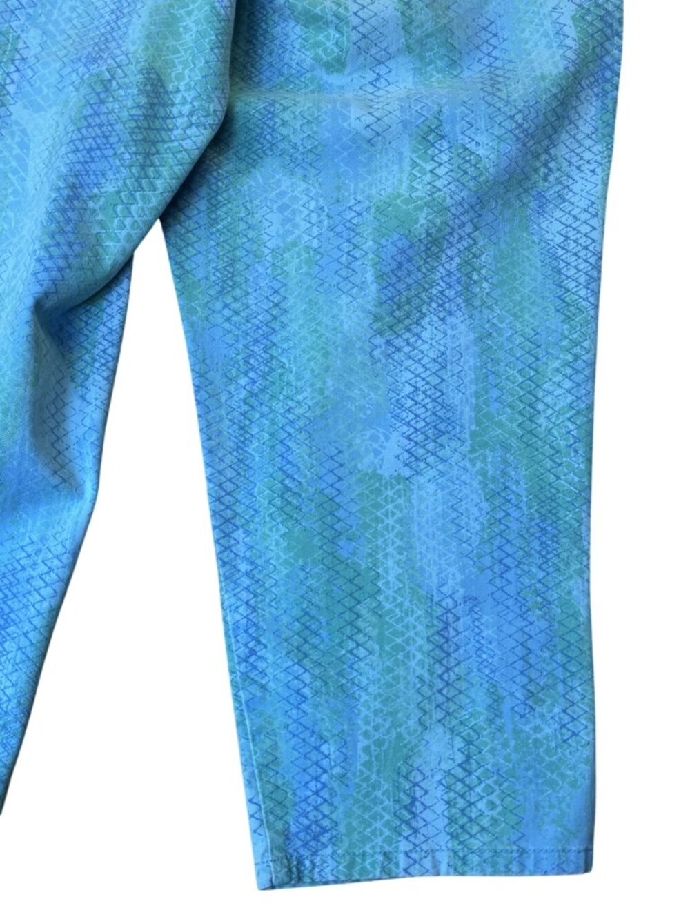Ruby Rd. Womens Cropped Pants Blue Python Snakeskin Print Stretch - 14 - Picture 12 of 13
